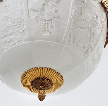 A French/Middle Europe 19th Century one-light hanging lamp.