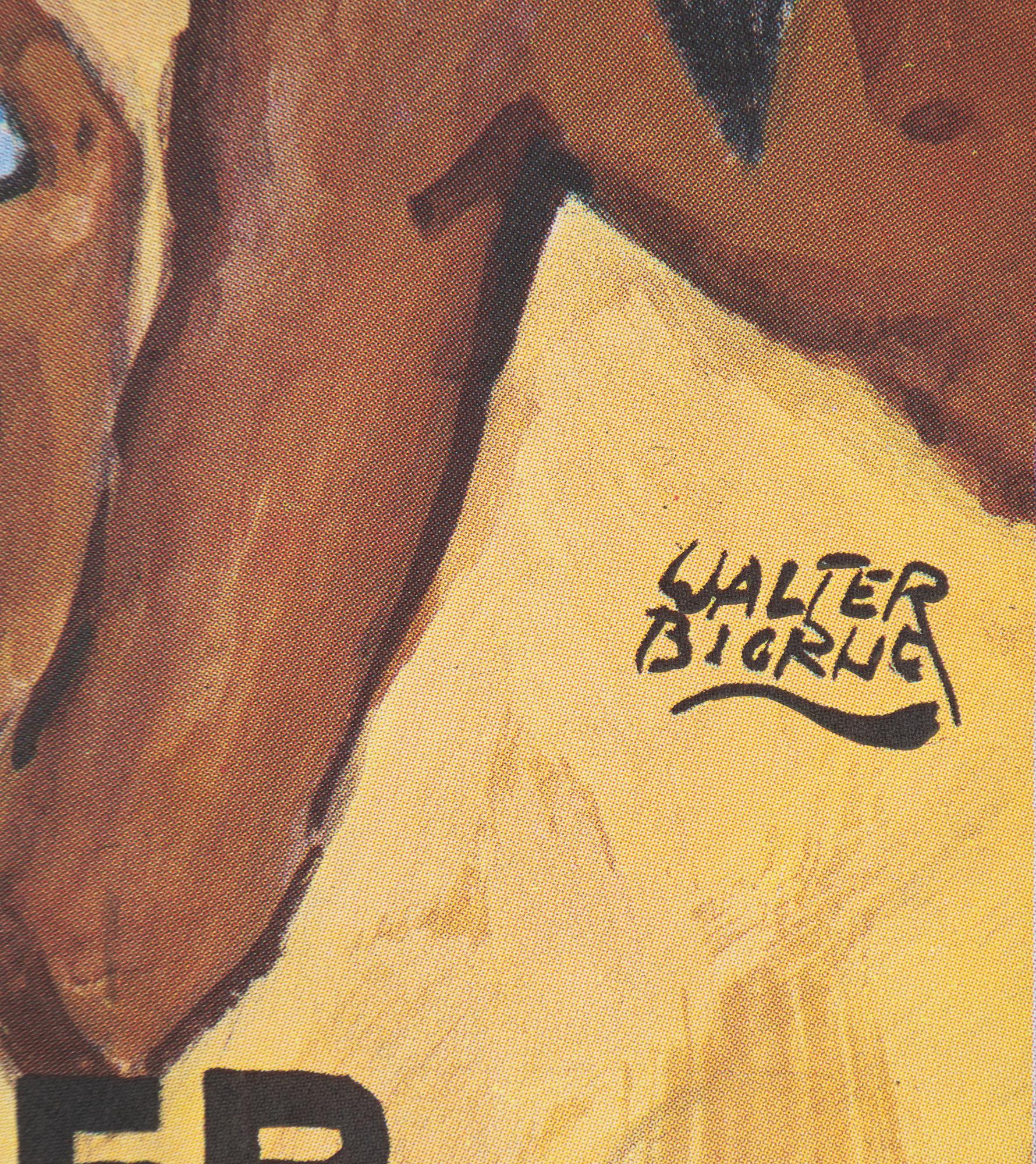 Walter Bjorne, a vintage movie poster, 'Davy Crockett - vildmarkens hjälte (Davy Crockett: King of the Wild Frontier)', 1970.