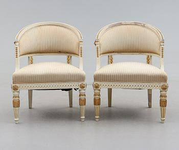 KARMSTOLAR, 1 par, gustaviansk stil, 1900-talets första hälft.