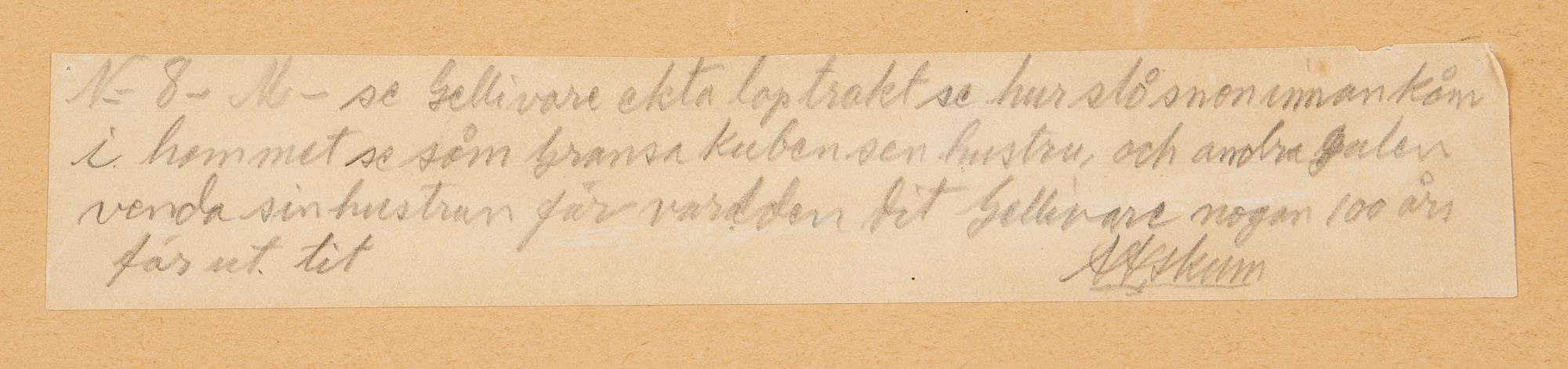 Nils Nilsson Skum, mixed media on paper, signed.