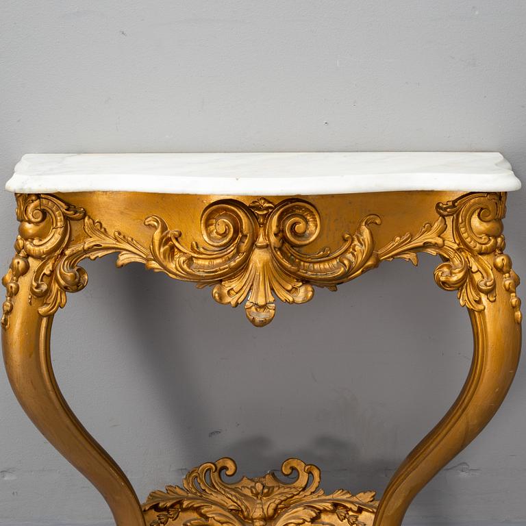 A late 19th new rococo century console table.