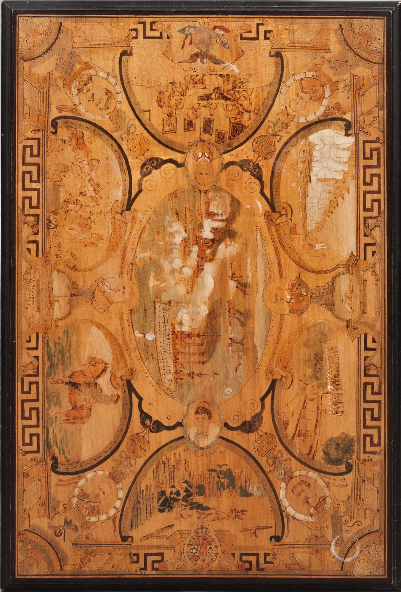 SALONGSMÖBLEMANG, 4 delar, nyrenässans/nyklassicism, 1900-talets första hälft.