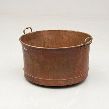 KITTEL, koppar med hänklar i smidesjärn, 1800/1900-tal.
