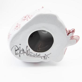 Björn Wiinblad, figurines/candle holders, a pair, faience, Denmark, 1986-87.