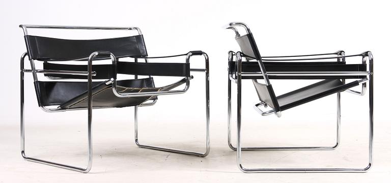 FÅTÖLJER ett par, efter Marcel Breuer, "Wassily"/"B3".
