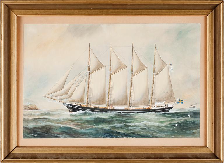 REUBEN CHAPPELL, gouache, sign, 1900-talets första hälft.