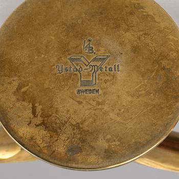 IVAR Alenius-Bjork, a pair of candlesticks, brass, "Lily, Ystad Metall. The model designed in 1939.