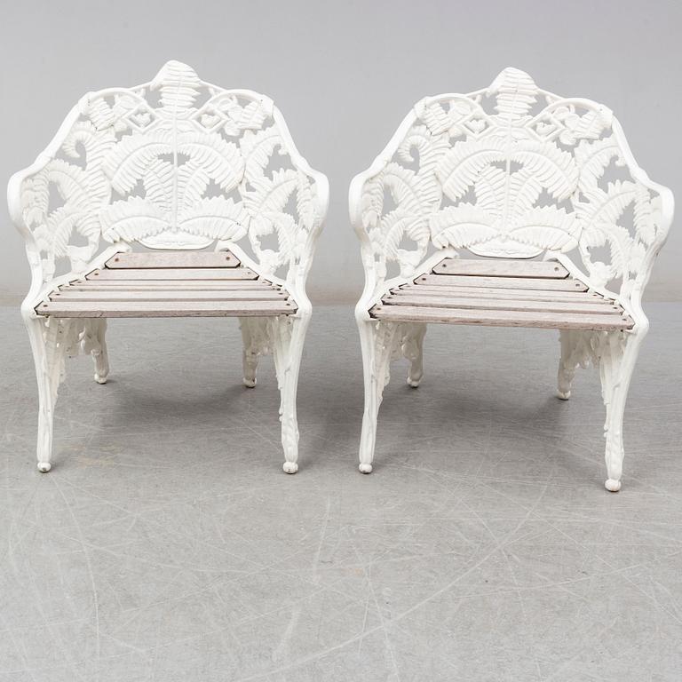 A pair of garden armchairs, second half of the 20th century.