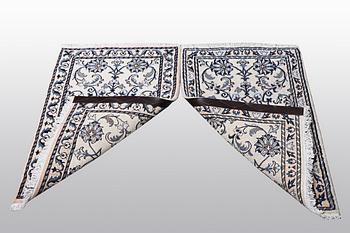 Two Nain rug, part silk, so called 9 LAA, ca 90 x 60 cm.