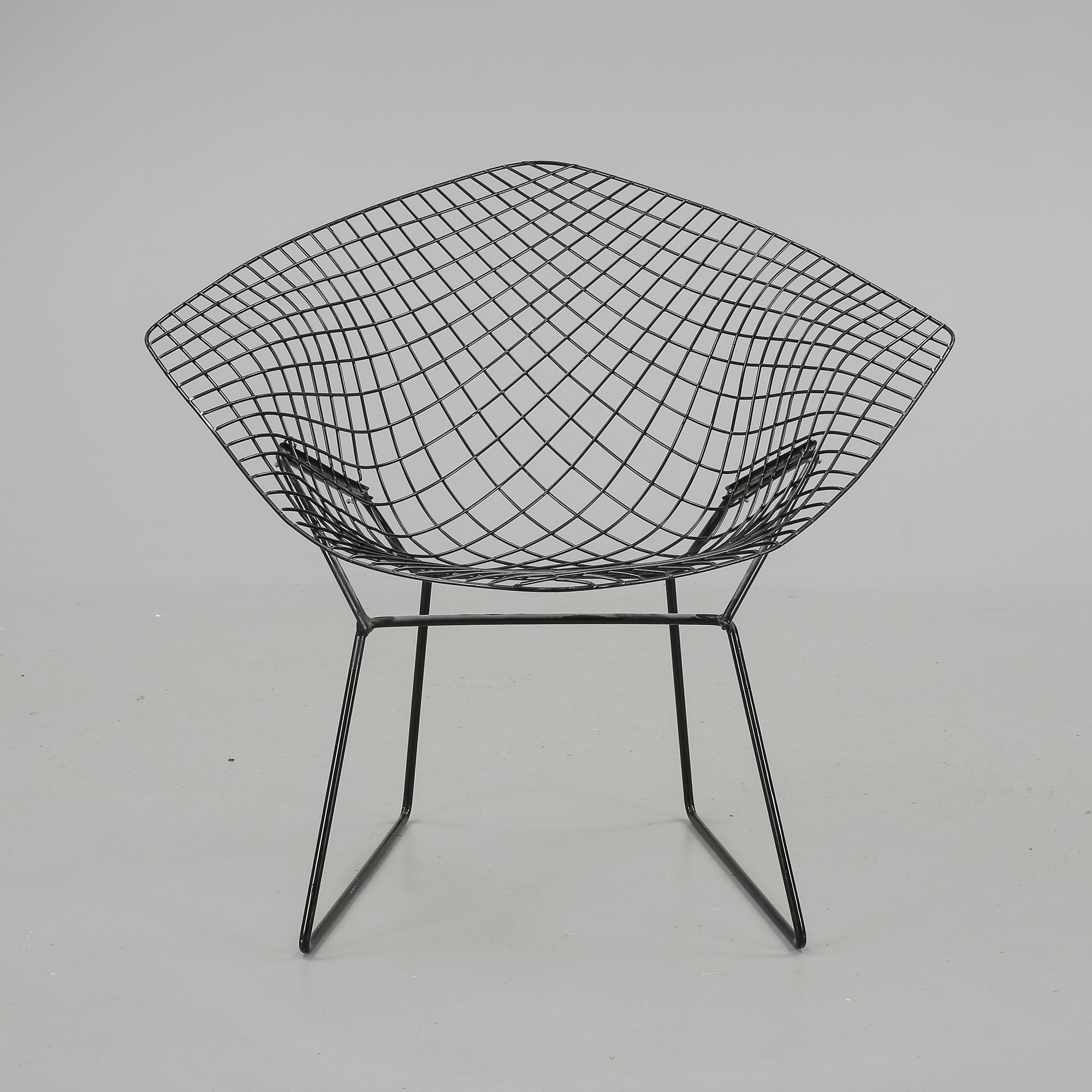 FÅTÖLJ, "Diamond chair", Harry Bertoia. 1900-talets andra hälft.