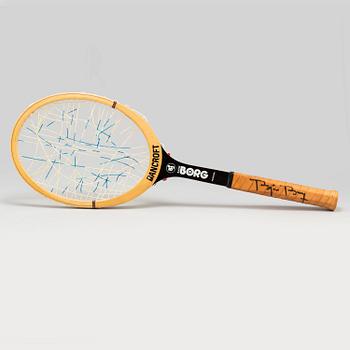 Björn Borg, a used tailor made signed 'Bancroft Borg Personal' tennis racket 1977-79. With a certificate.