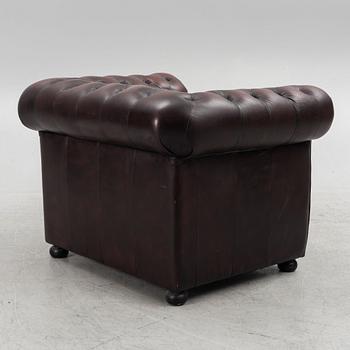 Sofa and armchair, Chesterfield, second half of the 20th Century.