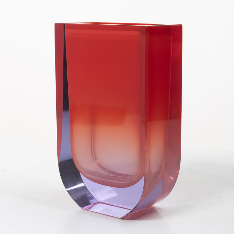 Jiří Šuhájek, vase, glass, Moser, late 20th century.