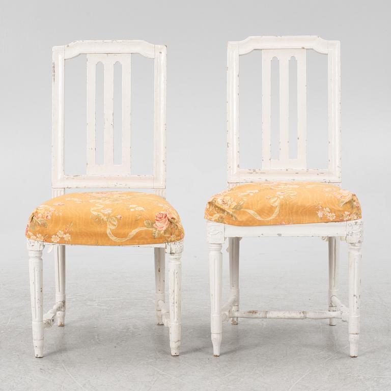 Stolar, ett par, sent 1700-tal. Gustavianska.