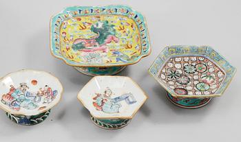 PARTI PORSLIN, 9 delar, Kina, 1800/1900-tal.
