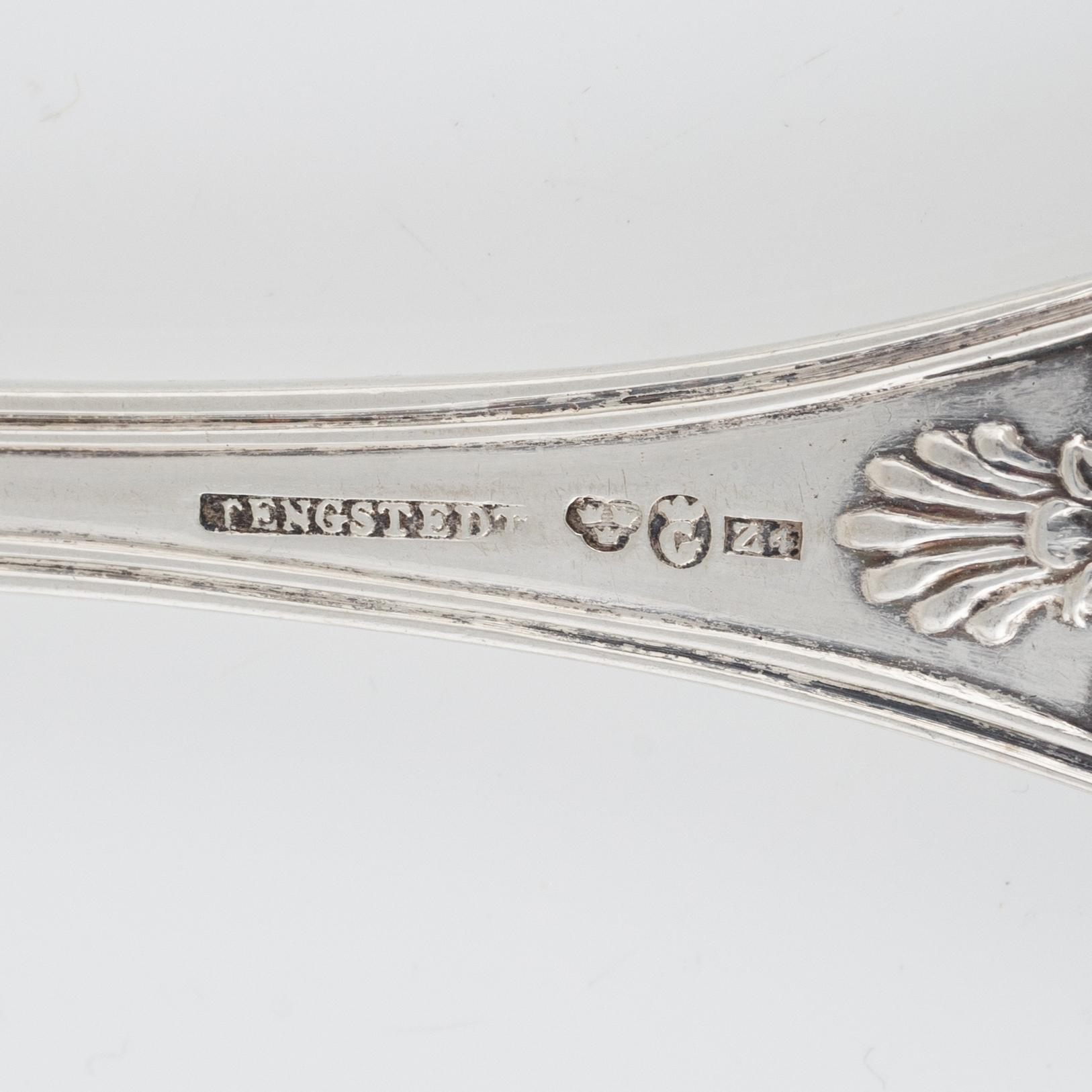 Carl Tengstedt, a set of six silver spoons, Gothenburg, 1854.
