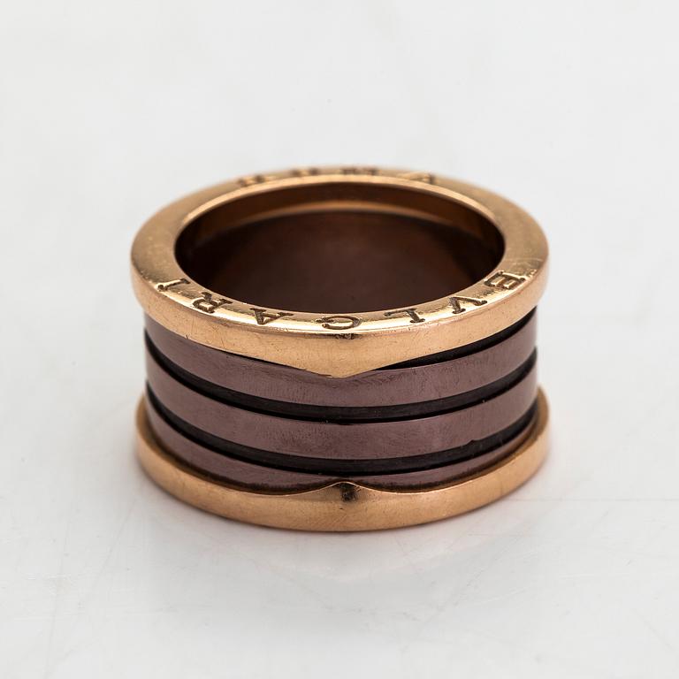 Bulgari, ring, "B.zero1", 18K roséguld och bronskeramik.