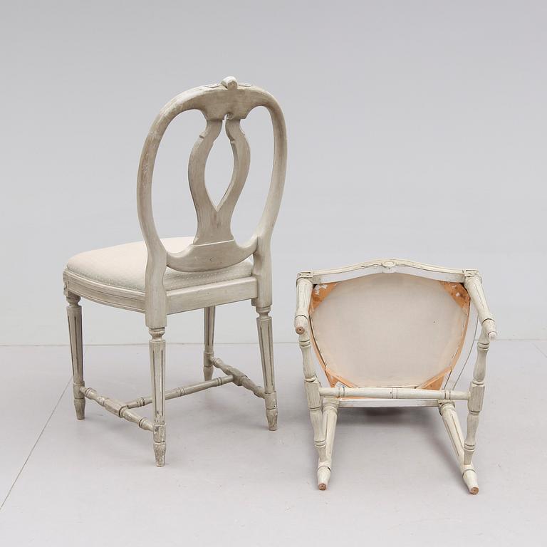 STOLAR, 1 par, gustaviansk stil, 1900-tal.