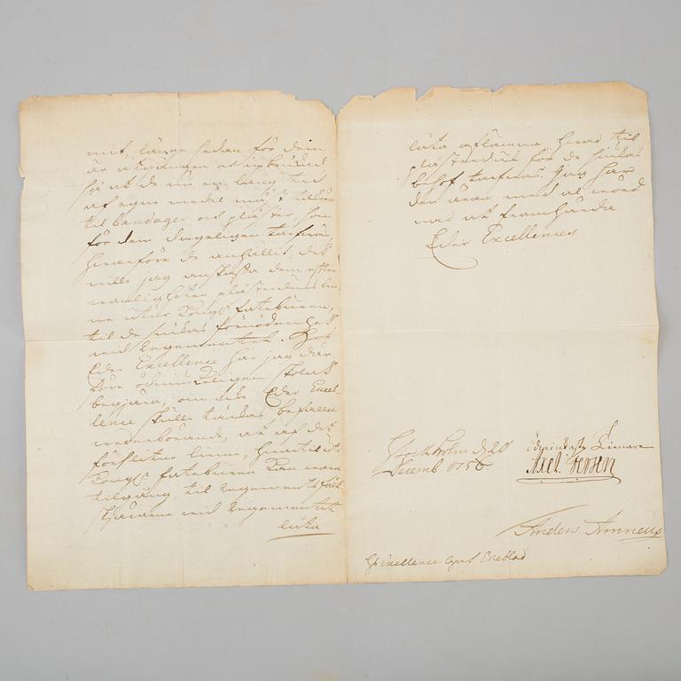 LETTER / MANUSCRIPTS, 7 st, members of the family von Fersen.