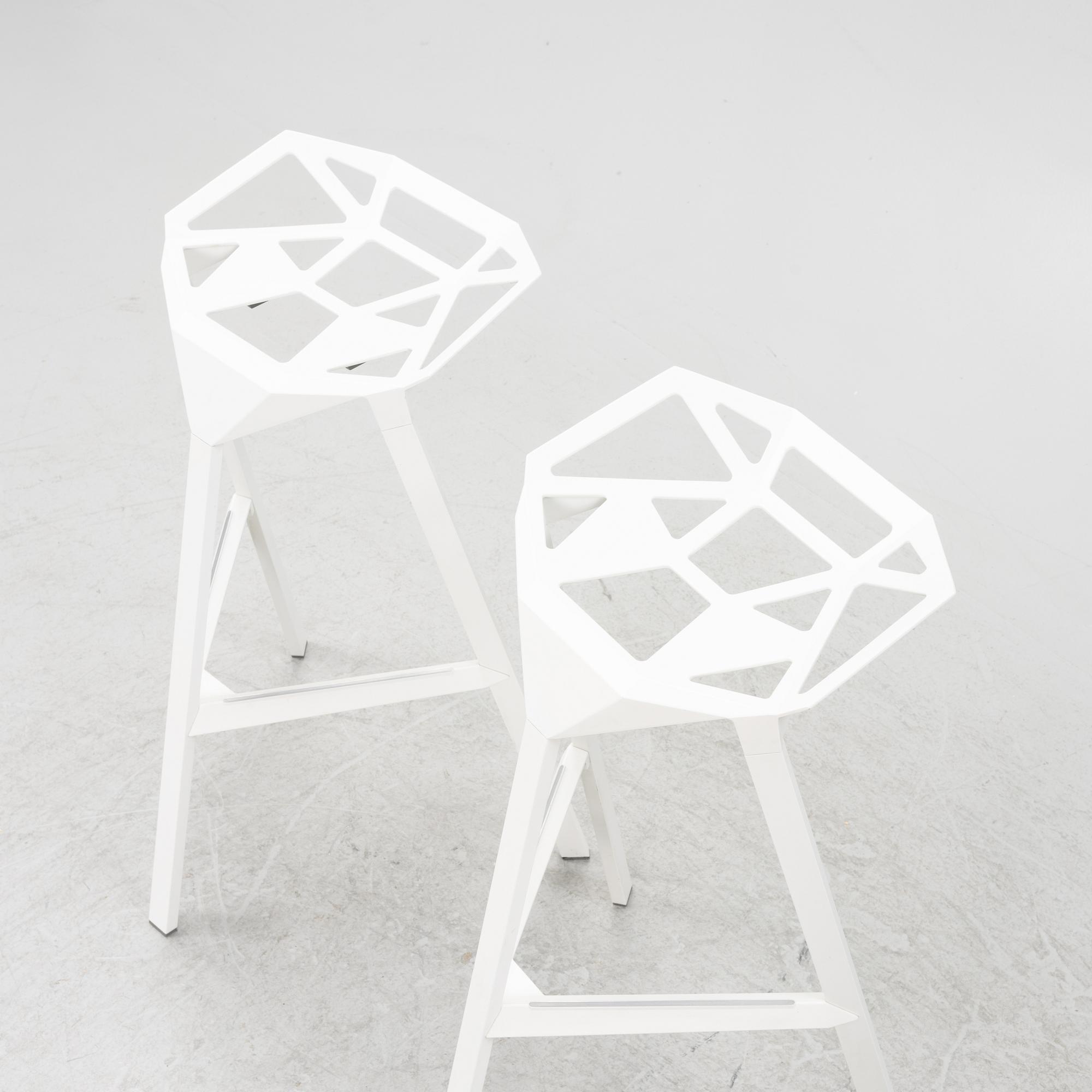 Konstantin Grcic, a pair of 'Stool one' bar stools, Magis, Italy.