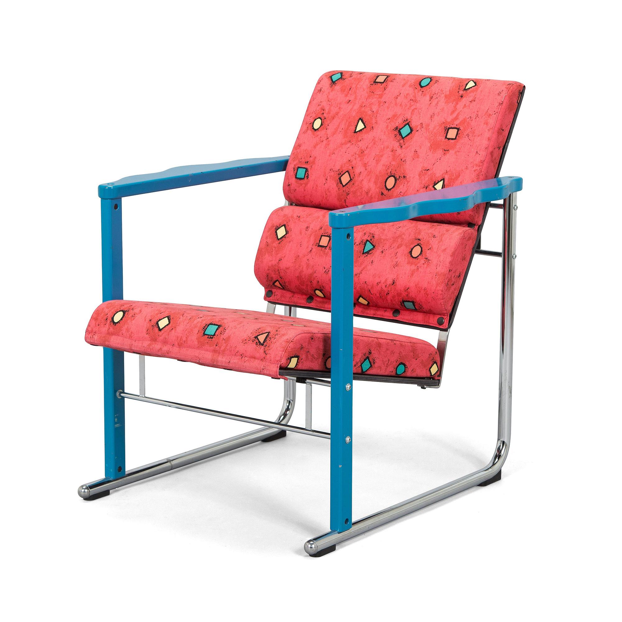 Yrjö Kukkapuro, A 1980s  'Experiment' open armchair for Avarte, Finland.