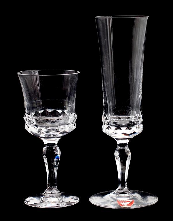 SNAPSGLAS OCH LIKÖRGLAS, 6+6 st, "Silvia" Orrefors.