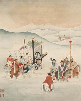 Unidentified artist, watercolour on silk, China, 20th century.