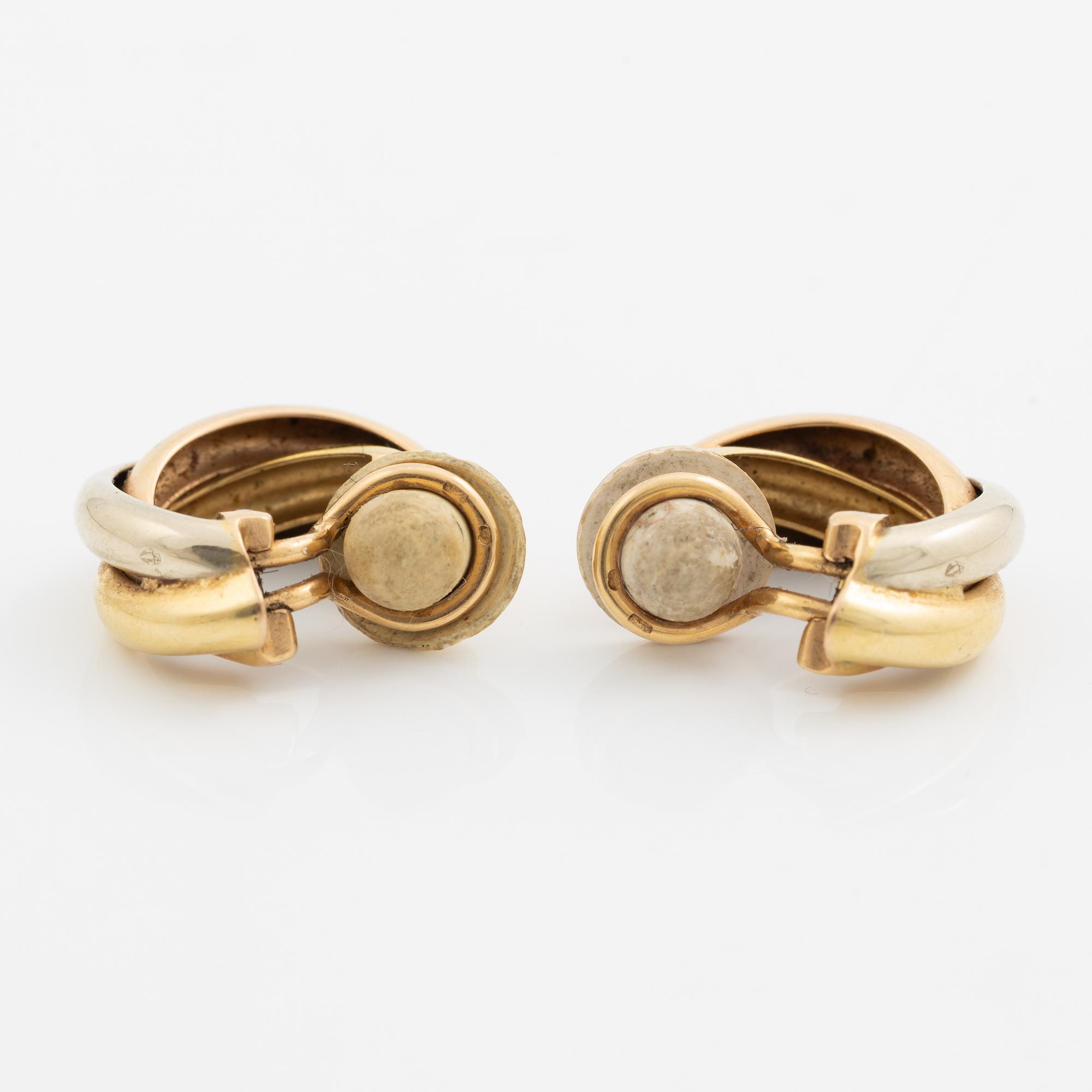 Cartier earrings, "Trinity" 18K gold in three colours.