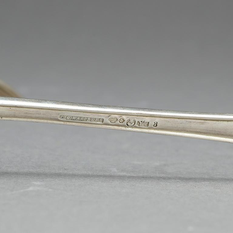 BESTICK, 9 delar, silver, C.G Hallberg, Stockholm 1925-1926. Ca 577 gram.