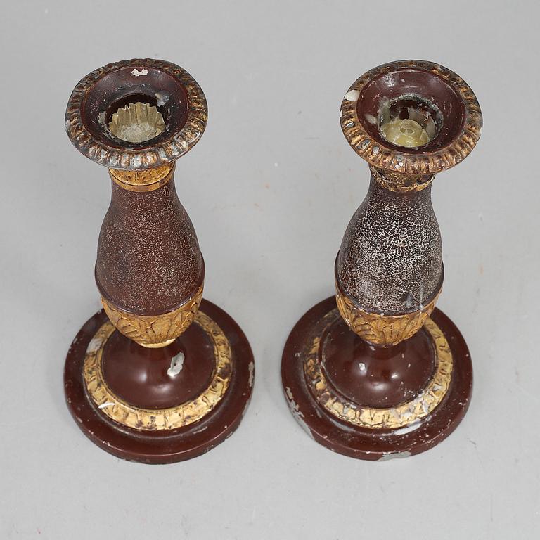 A pair of Biedermeier candlesticks, probably Germany, first half of the 19th century.