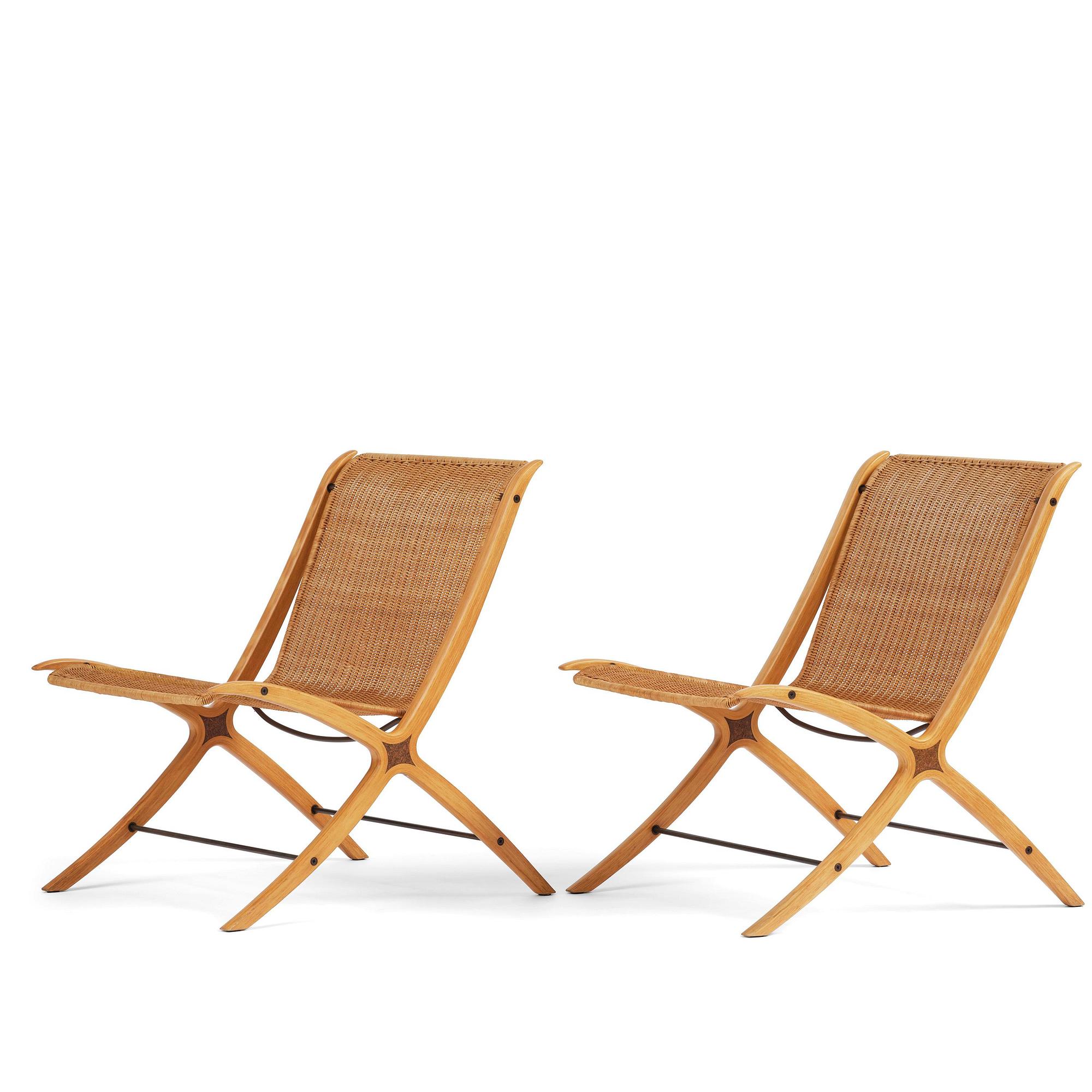 Peter Hvidt & Orla Mølgaard Nielsen, fåtöljer, ett par, "X", modell "6103", Fritz Hansen, Danmark, 1966.