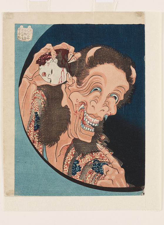 TRÄSNITT (2), Hokusai (1760-1849). Ur serien: Hyaku monogatari, troligen senare tryck, 1800-tal.