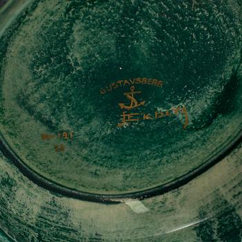 JOSEF EKBERG, skål på fot, flintgods, Gustavsberg, 1920-/30-tal.