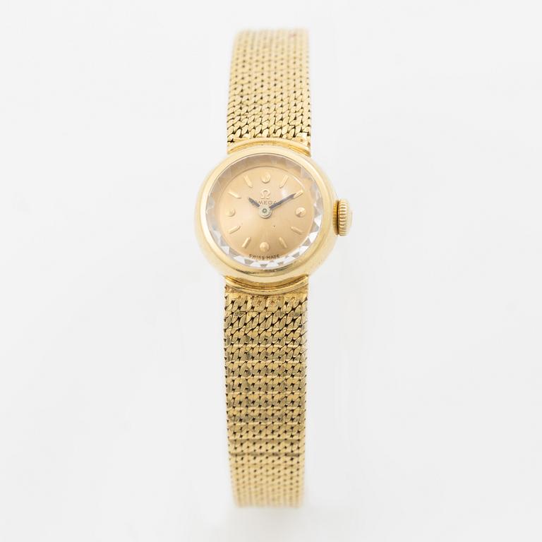 Omega, wristwatch, 18K gold, 17 mm.