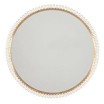 A Swedish Modern brass framed mirror, probably by Nordiska Kompaniet, Sweden 1940-50's.