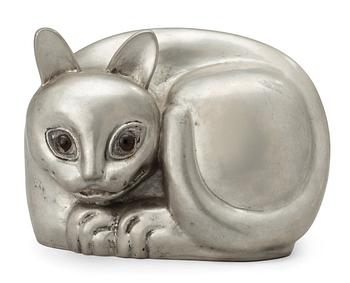 472. An Estrid Ericson pewter figure of a cat, Svenskt Tenn, Stockholm 1960.