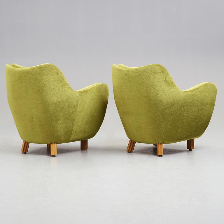 A pair of Swedish Modern easy chairs, probably 1950's.