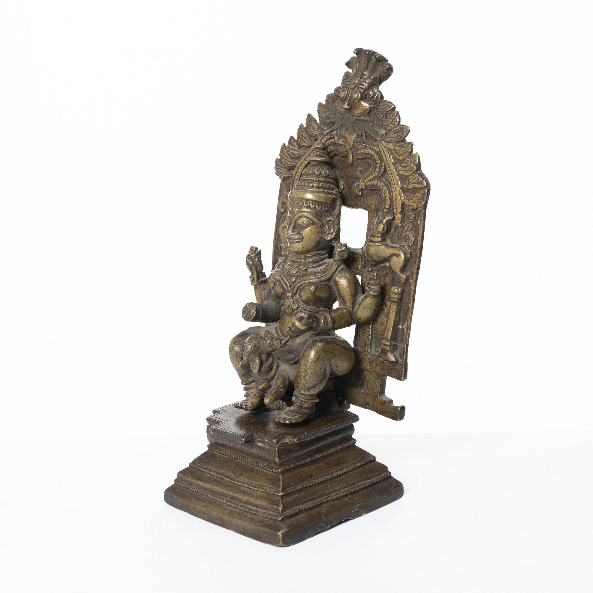 An Indian bronze deity, 19th century.