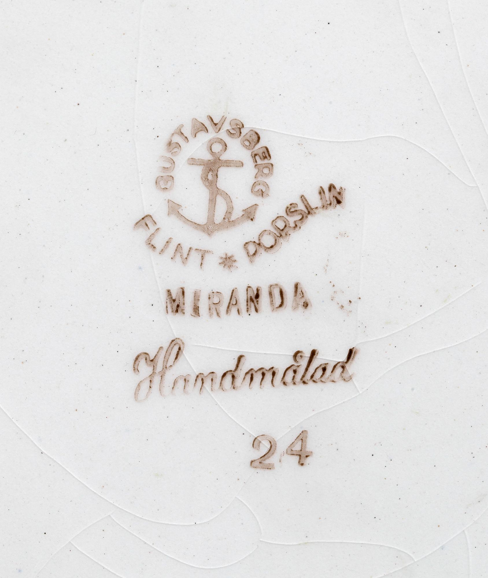 SERVIS, 34 delar, flintgods, "Miranda", Gustavsberg.