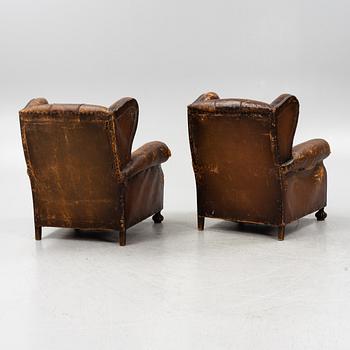 A pair of easy chairs, possibly Otto Schulz,  1930-40's. Boet, Sweden.