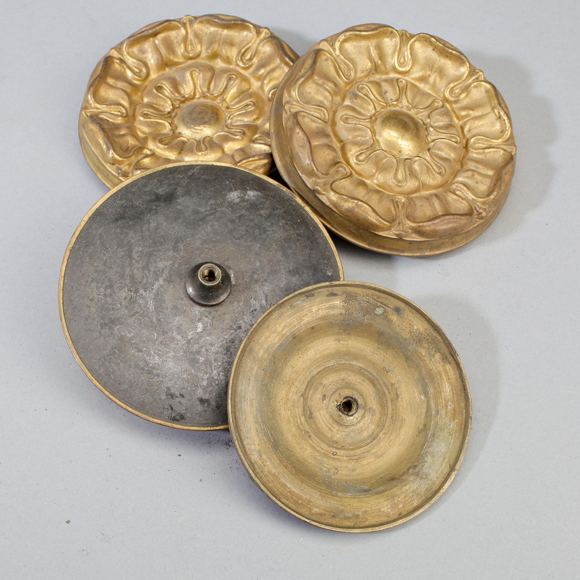 DEKORELEMENT FÖR GARDINOMSLAG, 14 st, metall, 1800-tal.