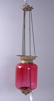 MÅNSKENSAMPEL, glas o metall, 1800-talets slut.