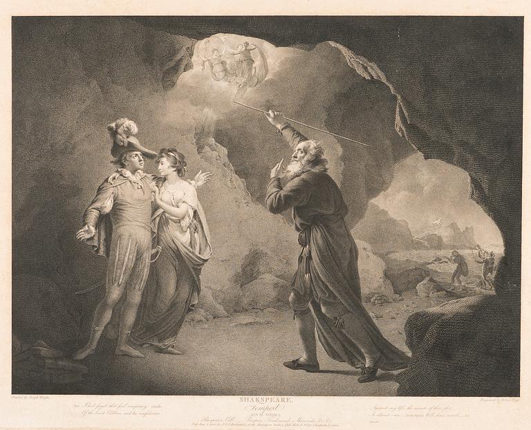 LITHOGRAPH, England, 18th century, by Robert Thew, after orginal by Joseph Wright.