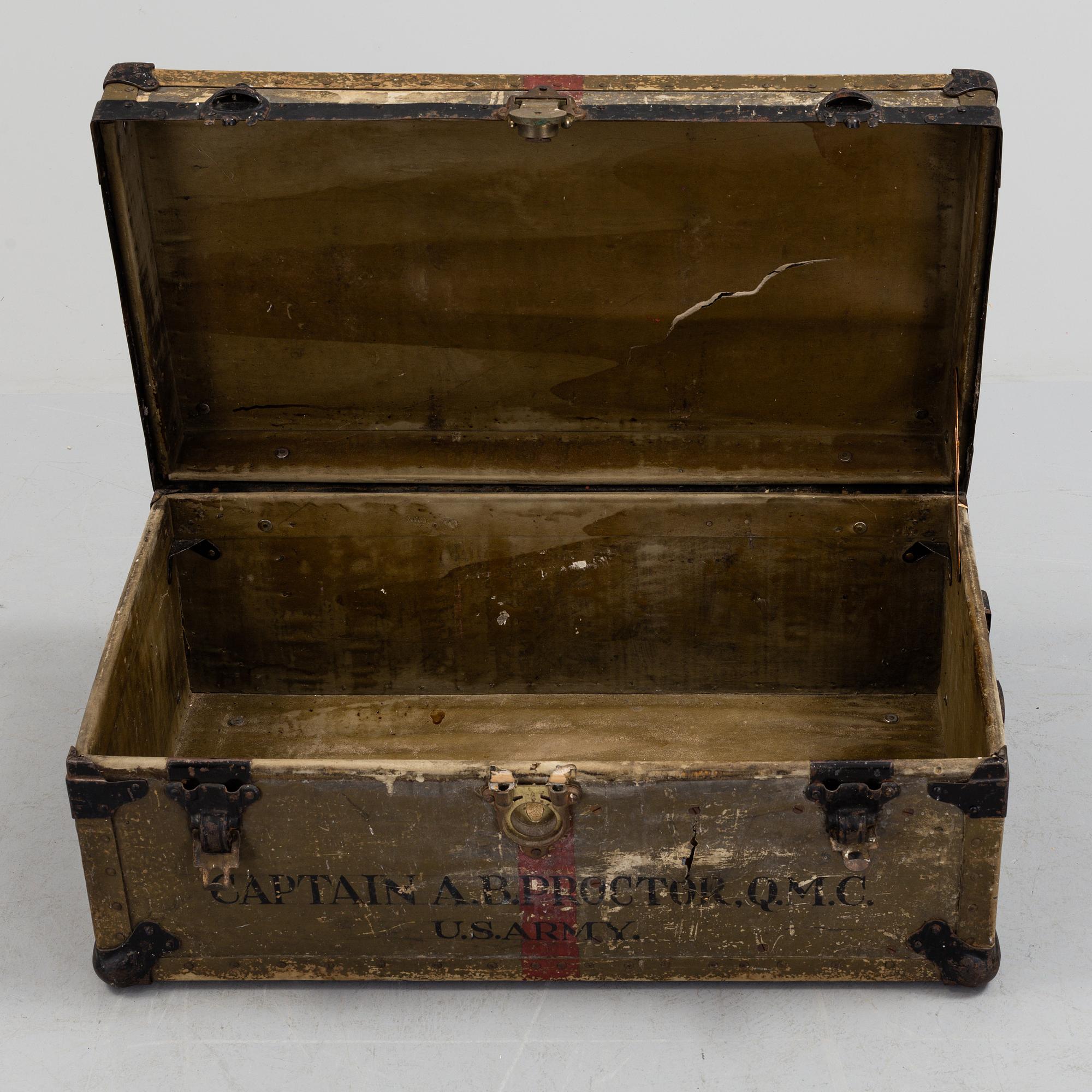 A 20 th century NEVER BREAK TRUNK, U.S. Army.