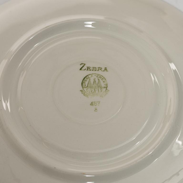 Eugen Trost, stor tekopp med fat, "Zebra", Upsala-Ekeby Gefle.