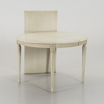 A set of table and 6 pcs of chairs, late 20th century,