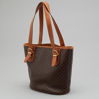 a monogram canvas bag.