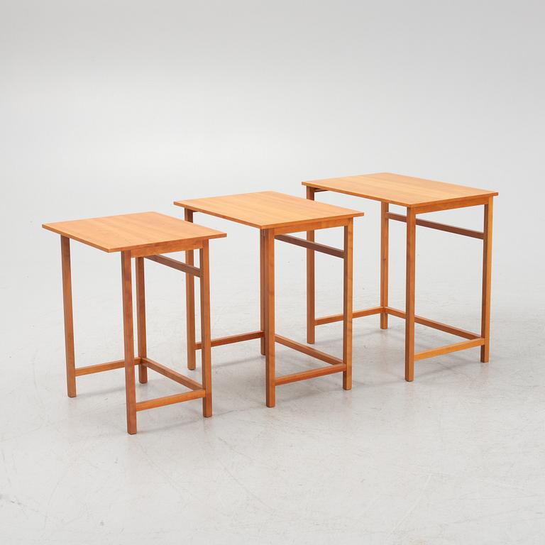 Josef Frank, nesting tables, 3 pieces, model 618, Svenskt Tenn, post 1985.