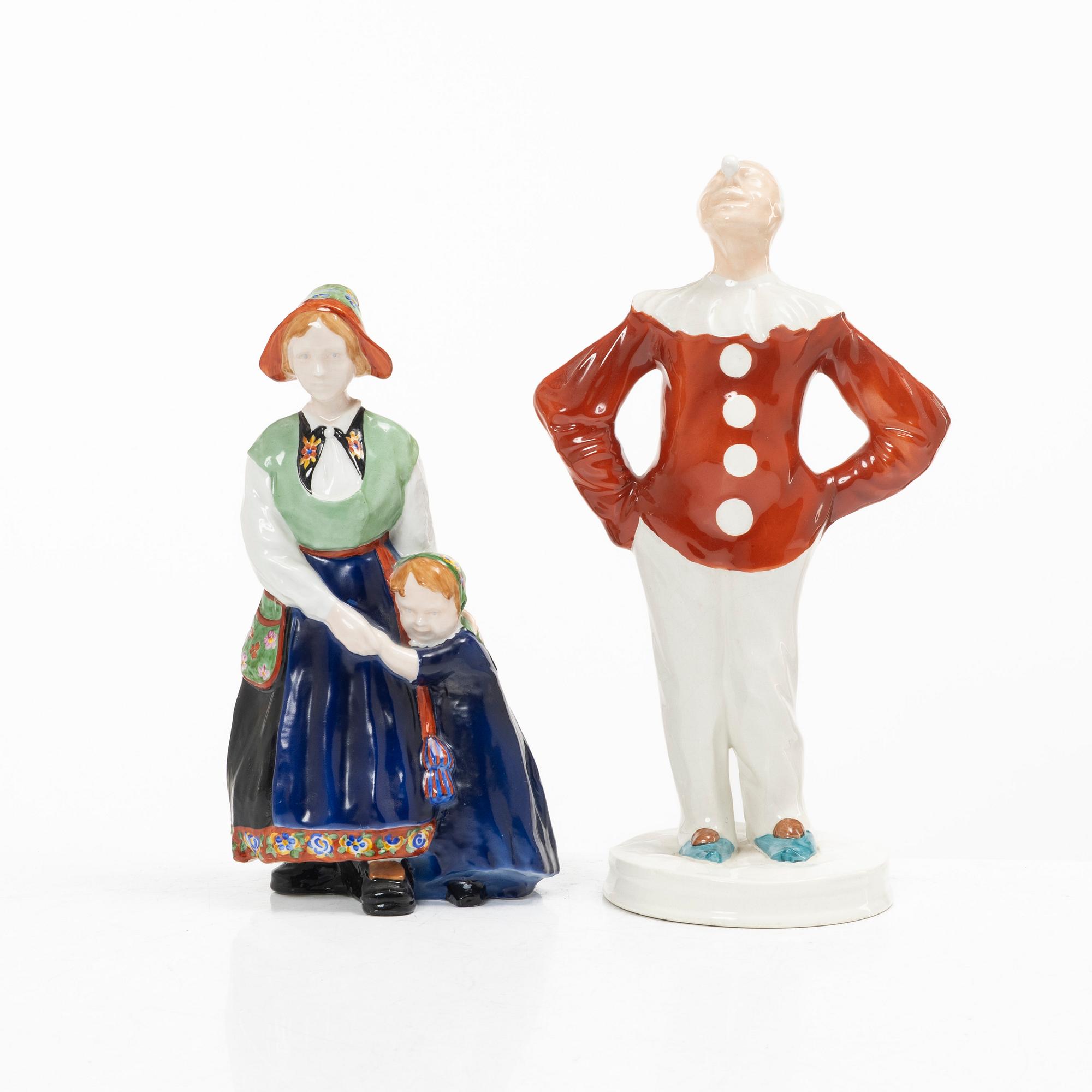 Two creamware figurines, Rörstrand, Sweden, early 20th century.