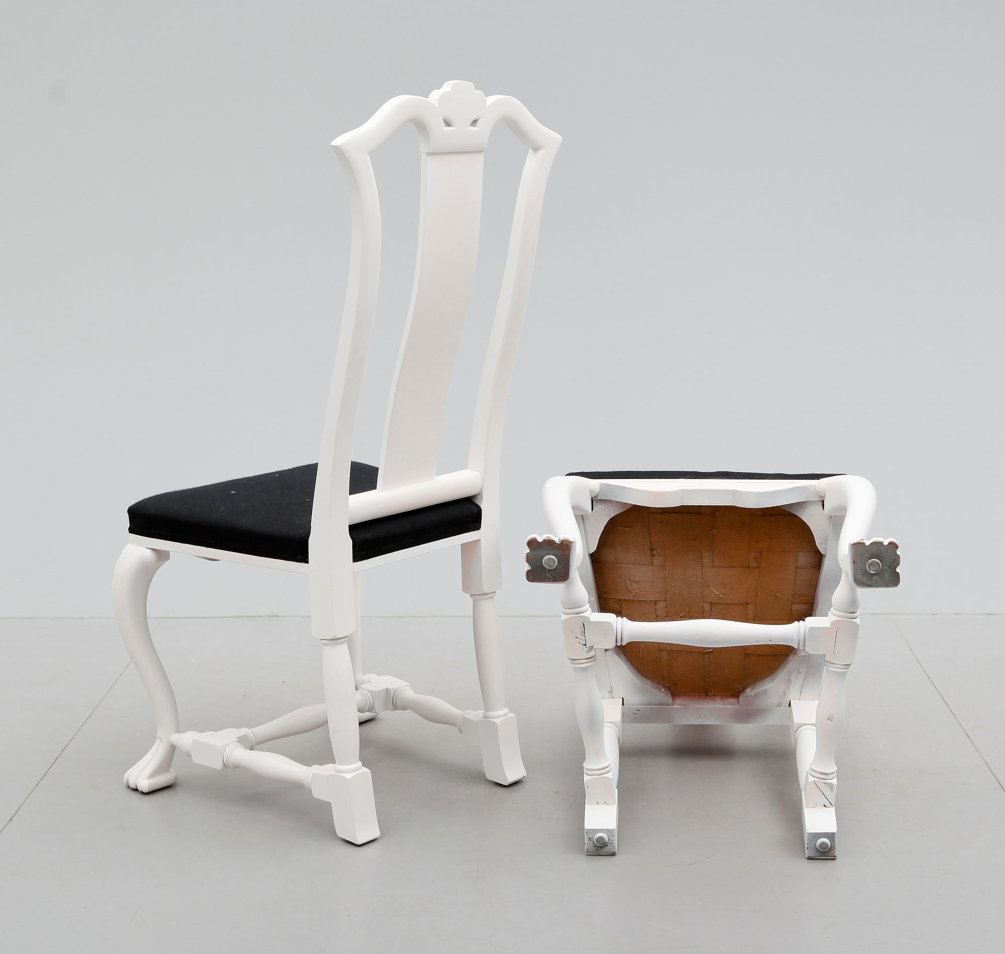 STOLAR, 6 st, barockstil, 1900-talets andra hälft.